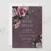 Invitation Maroon & rose Floral Moderne Brunch nuptial (Devant)