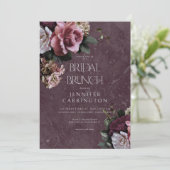 Invitation Maroon & rose Floral Moderne Brunch nuptial (Debout devant)