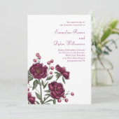 Invitation Maroon Rose Wedding (Debout devant)