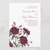 Invitation Maroon Rose Wedding (Devant)