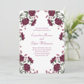 Invitation Maroon Rose Wedding (Debout devant)