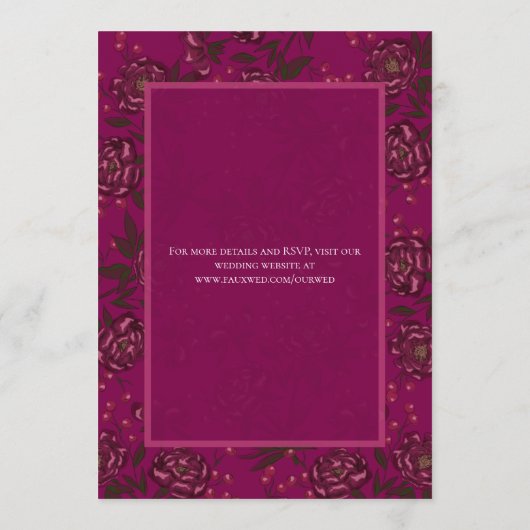 Invitation Maroon Rose Wedding (Dos)