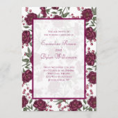 Invitation Maroon Rose Wedding (Devant)