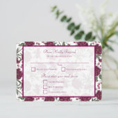 Invitation Maroon Rose Wedding RSVP Reply (Debout devant)