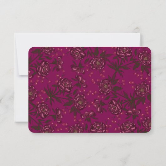 Invitation Maroon Rose Wedding RSVP Reply (Dos)
