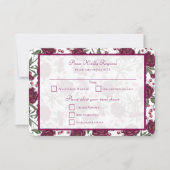 Invitation Maroon Rose Wedding RSVP Reply (Devant)