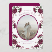 Invitation Maroon Rose Wedding Save the Date (Devant / Derrière)