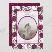 Invitation Maroon Rose Wedding Save the Date (Devant / Derrière)