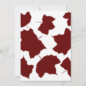 Invitation Maroon rouge de Bourgogne Rustique Leaf Mariage Bo (Dos)