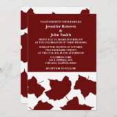 Invitation Maroon rouge de Bourgogne Rustique Leaf Mariage Bo (Devant / Derrière)