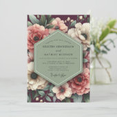 Invitation Maroon Sage Still Life Wedding (Debout devant)