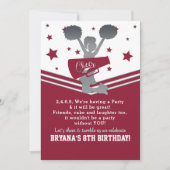 Invitation Maroon & Silver Stars Cheer Cheer Party (Devant)