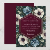 Invitation Maroon Slate Chiaroscuro Wedding (Devant / Derrière)
