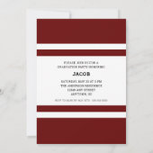 Invitation Maroon Stripes Sport Photo Graduation Party (Dos)