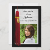 Invitation Maroon Tassel avec la fête de la graduation photo (Devant)