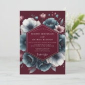 Invitation Maroon Teal Chiaroscuro Wedding (Debout devant)
