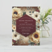 Invitation Maroon Teal Still Life Wedding (Debout devant)