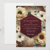 Invitation Maroon Teal Still Life Wedding (Devant / Derrière)