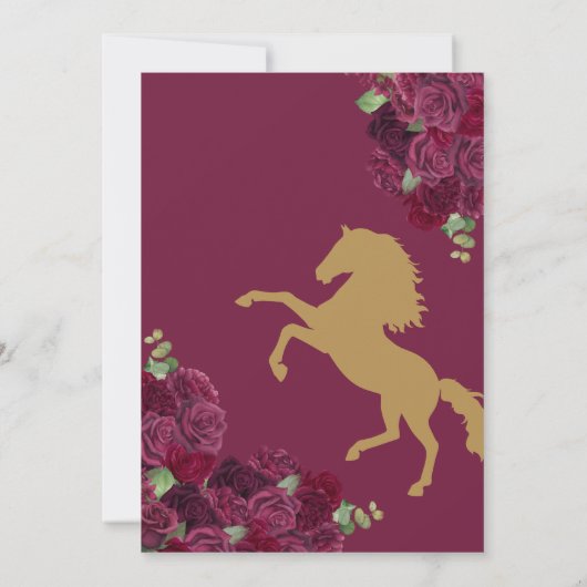 Invitation Maroon violet Roses Ouest Charra Quinceañera (Dos)