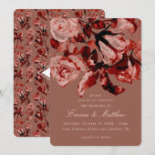 Invitation Maroon Wild Botanical Maximalism Wedding (Devant / Derrière)