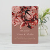 Invitation Maroon Wild Botanical Maximalism Wedding (Debout devant)