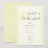 Invitation Maroquinerie gris jaune et mariage moderne (Devant / Derrière)