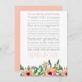 Invitation Marque de disposition de mariage Message de remerc (Devant / Derrière)