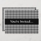 Invitation Marque noire/blanche de mode stylisée (Devant / Derrière)