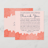 Invitation Marque-Place de Mariage Message de Remerciement (Devant / Derrière)