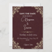 Invitation Marquer votre calendrier pour notre mariage | Enre (Devant)