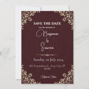 Invitation Marquer votre calendrier pour notre mariage   Enre