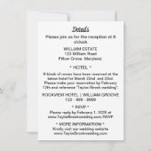 Invitation Marques à skis | Romantique Jaune Mariage Botaniqu (Dos)