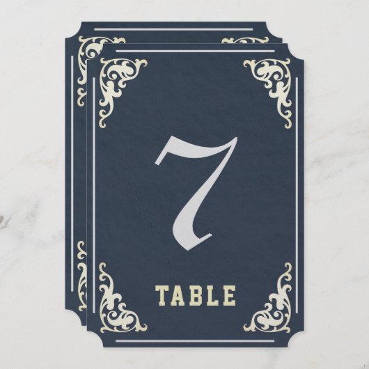 Invitation Marqueur de numéro de tableau du Mariage d'ardoise (Devant / Derrière)