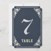 Invitation Marqueur de numéro de tableau du Mariage d'ardoise (Dos)