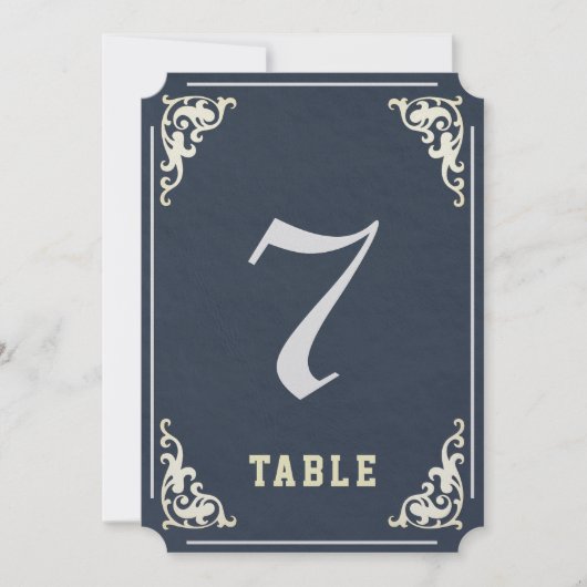 Invitation Marqueur de numéro de tableau du Mariage d'ardoise (Devant)