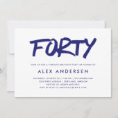 Invitation Marqueur moderne| Quarantième anniversaire de la M (Devant)