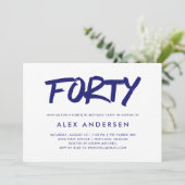 Invitation Marqueur moderne| Quarantième anniversaire de la M (Debout devant)