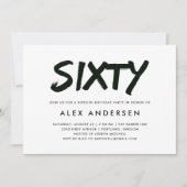 Invitation Marqueur moderne | Soixantième anniversaire noir e (Devant)