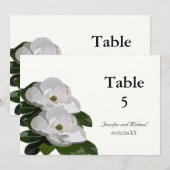 Invitation Marqueurs de table de mariage moderne avec fleurs  (Devant / Derrière)