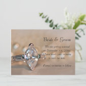 Invitation Marquise Diamond Ring Mariage Enregistrer la date (Debout devant)
