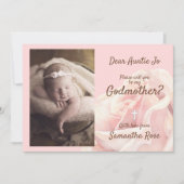 Invitation Marraine rose rose (Devant)