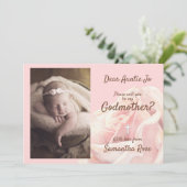 Invitation Marraine rose rose (Debout devant)