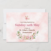 Invitation Marraine rose rose (Dos)