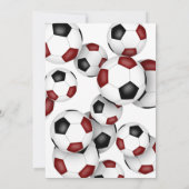 Invitation marron black soccer balls anniversaire de enfant (Dos)