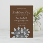 Invitation Marron Chocolat Gris Floral Lotus Enterrement de V (Debout devant)
