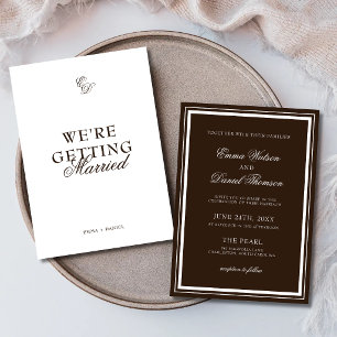 Invitation Marron Chocolat Nous Nous Marions Mariage