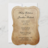 Invitation Marron Ivoire Vintage Rustique Réception uniquemen (Devant)