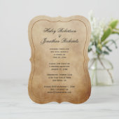 Invitation Marron Ivoire Vintage Rustique Réception uniquemen (Debout devant)