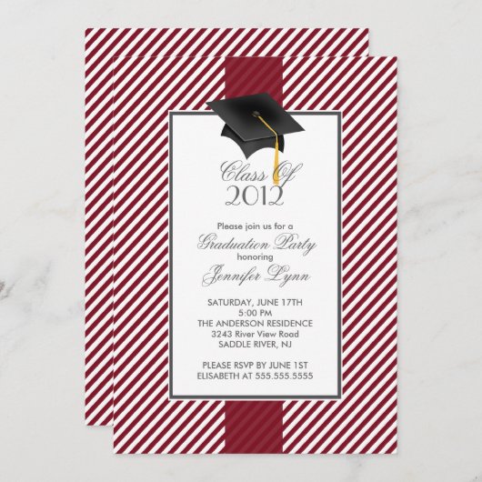 Invitation marron moderne de fête de remise des (Devant / Derrière)