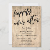 Invitation Marron rustique Bois Réception de mariage Juste Ma (Devant)